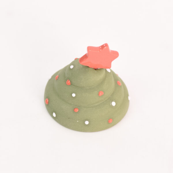 Groene cupcake van porselein - rode ster - Afbeelding 4