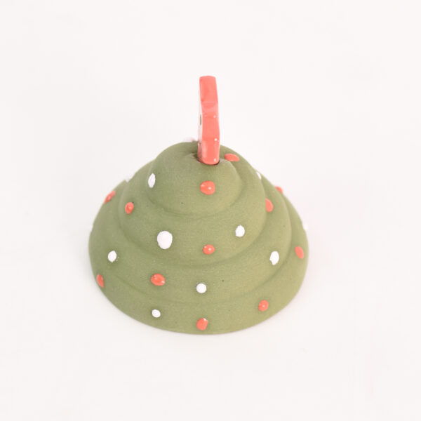 Groene cupcake van porselein - rode ster - Afbeelding 5