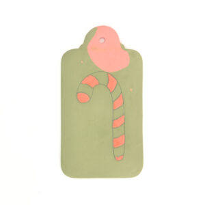 Groene wandhanger etiket groot candycane