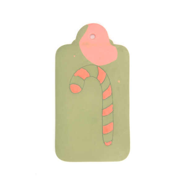 Groene wandhanger etiket groot candycane - Afbeelding 2