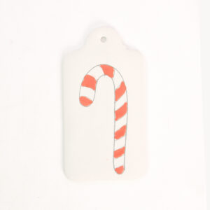 Witte wandhanger etiket groot candycane